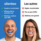 Silenteo comparé aux autres embouts : souple, efficace dès la première nuit, matériau médical sans BPA